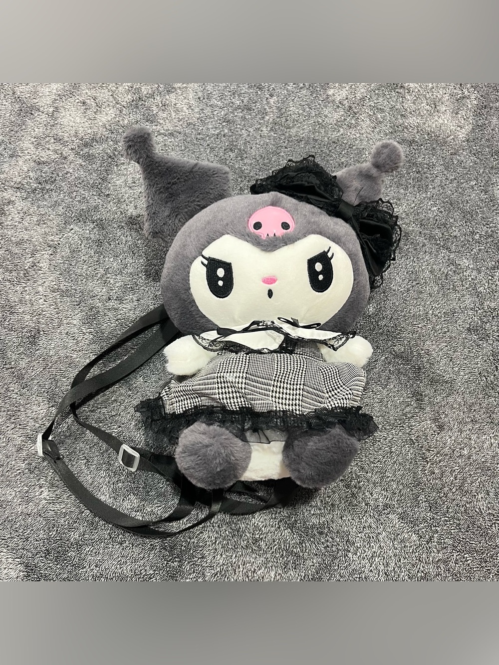 Like new❗️Kuromi Plush doll Backpack Cute Goth Lolita Style
